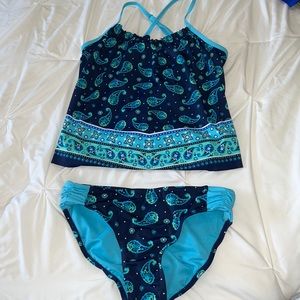 Justice Blue Paisley Tankini